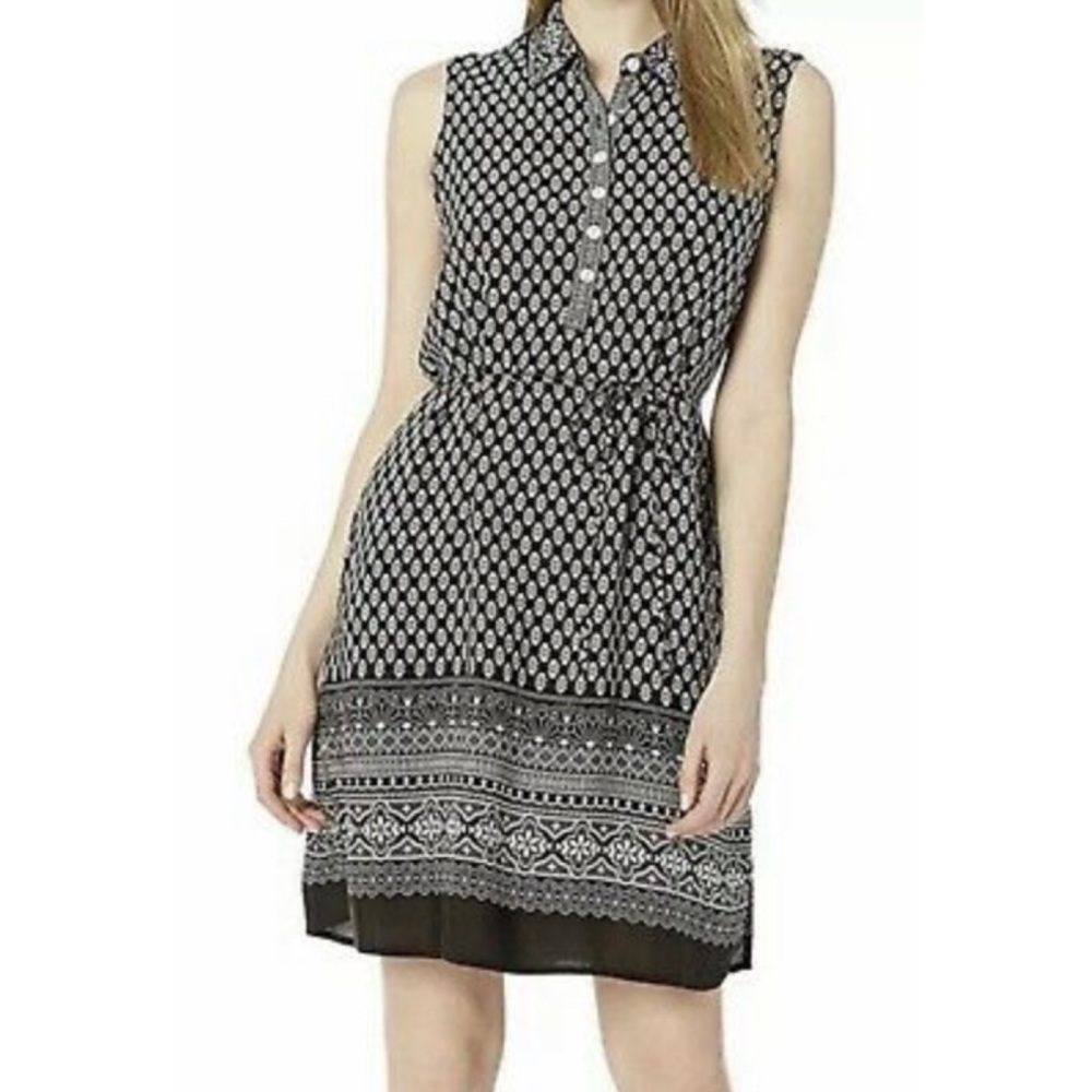 Aventura Eco McKinley Midi Dress Black White Floral Print